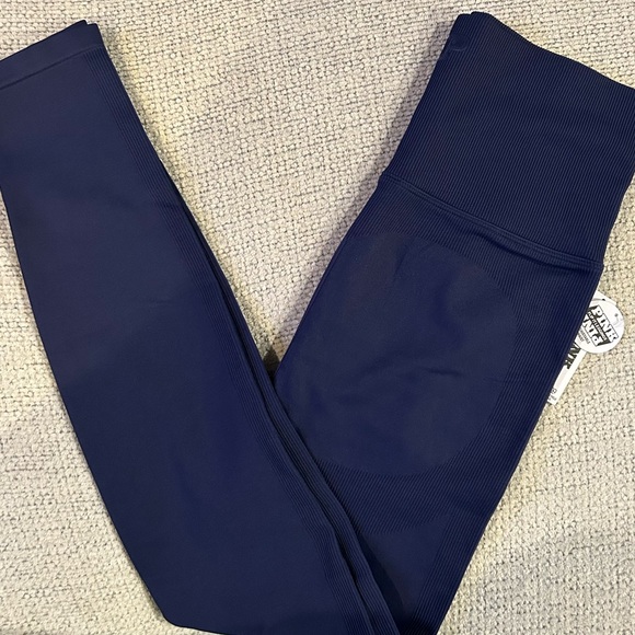 Victoria’s Secret Pink Seamless Fold Over Leggings-Blue/Wine size S NWT💙 - Picture 6 of 6
